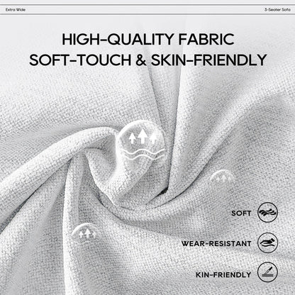 Canapé d'angle modulable Cloud 144 avec pouf - Canapé de salon en tissu chenille moelleux