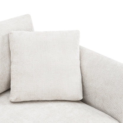 Canapé d'angle Cloud, ensemble de canapé de luxe en forme de L avec 2 coussins gratuits, mobilier d'intérieur en chenille 4 places avec chaise longue surdimensionnée