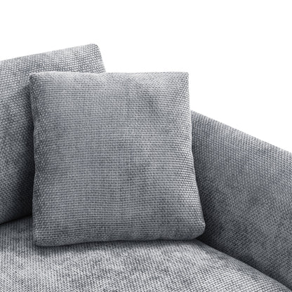 Canapé d'angle Cloud, ensemble de canapé de luxe en forme de L avec 2 coussins gratuits, mobilier d'intérieur en chenille 4 places avec chaise longue surdimensionnée