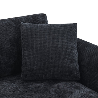 Canapé d'angle Cloud, ensemble de canapé de luxe en forme de L avec 2 coussins gratuits, mobilier d'intérieur en chenille 4 places avec chaise longue surdimensionnée