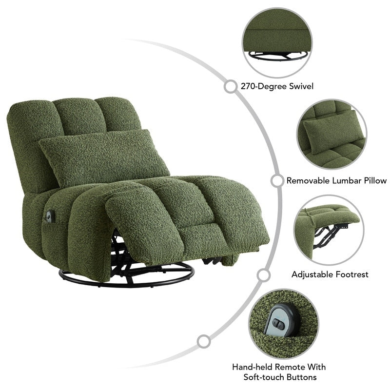 Fauteuil inclinable pivotant et oscillant Cole Power avec soutien lombaire