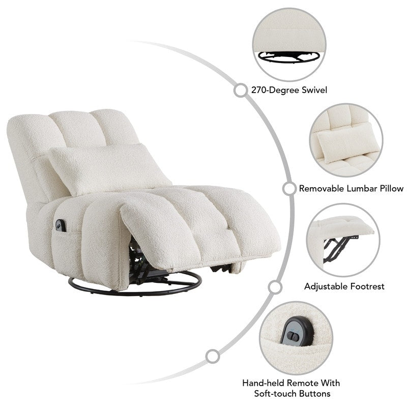 Fauteuil inclinable pivotant et oscillant Cole Power avec soutien lombaire