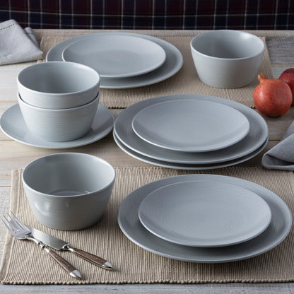 Noritake Colorscapes Swirl 12-Piece Coupe Dinneware Set, Service For 4