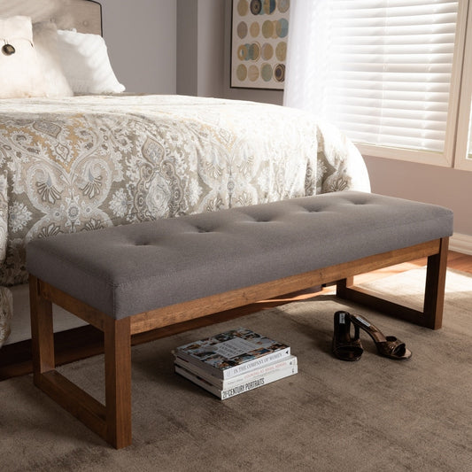 Banc contemporain recouvert de tissu par Baxton Studio