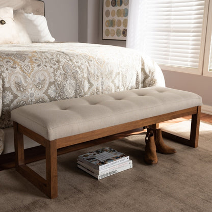Banc contemporain recouvert de tissu par Baxton Studio