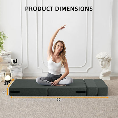 Canapé-lit convertible et pliable - Fauteuil-lit moderne en lin avec coussin et matelas pliable pour salon/chambre d'étudiant/chambre d'amis