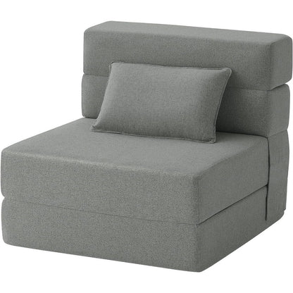 Canapé-lit convertible et pliable - Fauteuil-lit moderne en lin avec coussin et matelas pliable pour salon/chambre d'étudiant/chambre d'amis