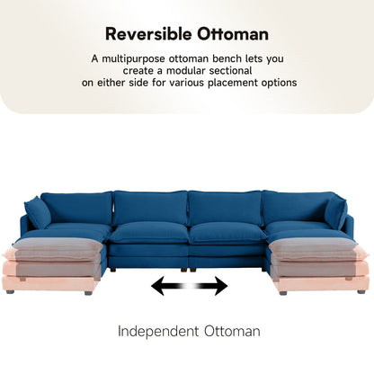 Canapé d'angle en velours côtelé avec ottomans amovibles et coussins ultra-doux pour salon et chambre à coucher