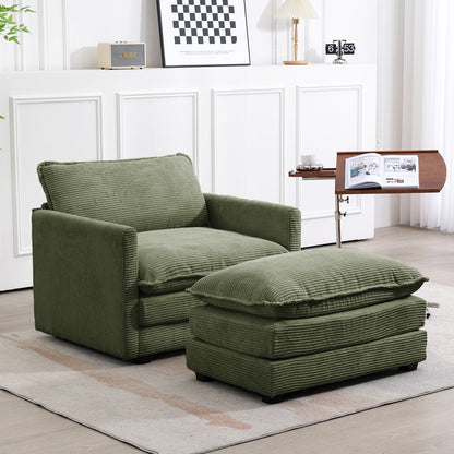 Canapé d'angle en velours côtelé avec ottomans amovibles et coussins ultra-doux pour salon et chambre à coucher