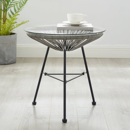 Ensemble de bistro moderne en osier Acapulco Corvus Sarcelles, 3 pièces
