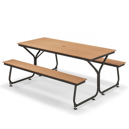 Ensemble table et banc de pique-nique Costway 6 pi, pour extérieur, en HDPE, très résistant - Voir les détails