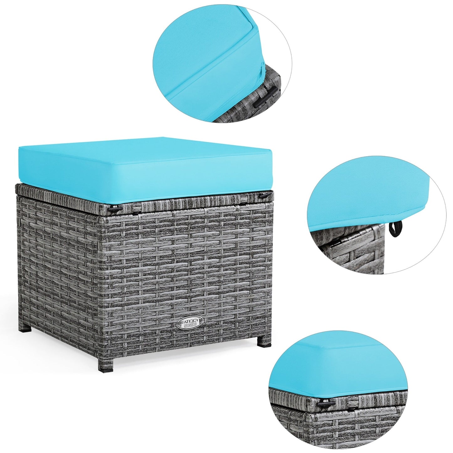 Ensemble de meubles de jardin en rotin Costway 7 pièces, canapé d'angle, pouf - Voir les détails