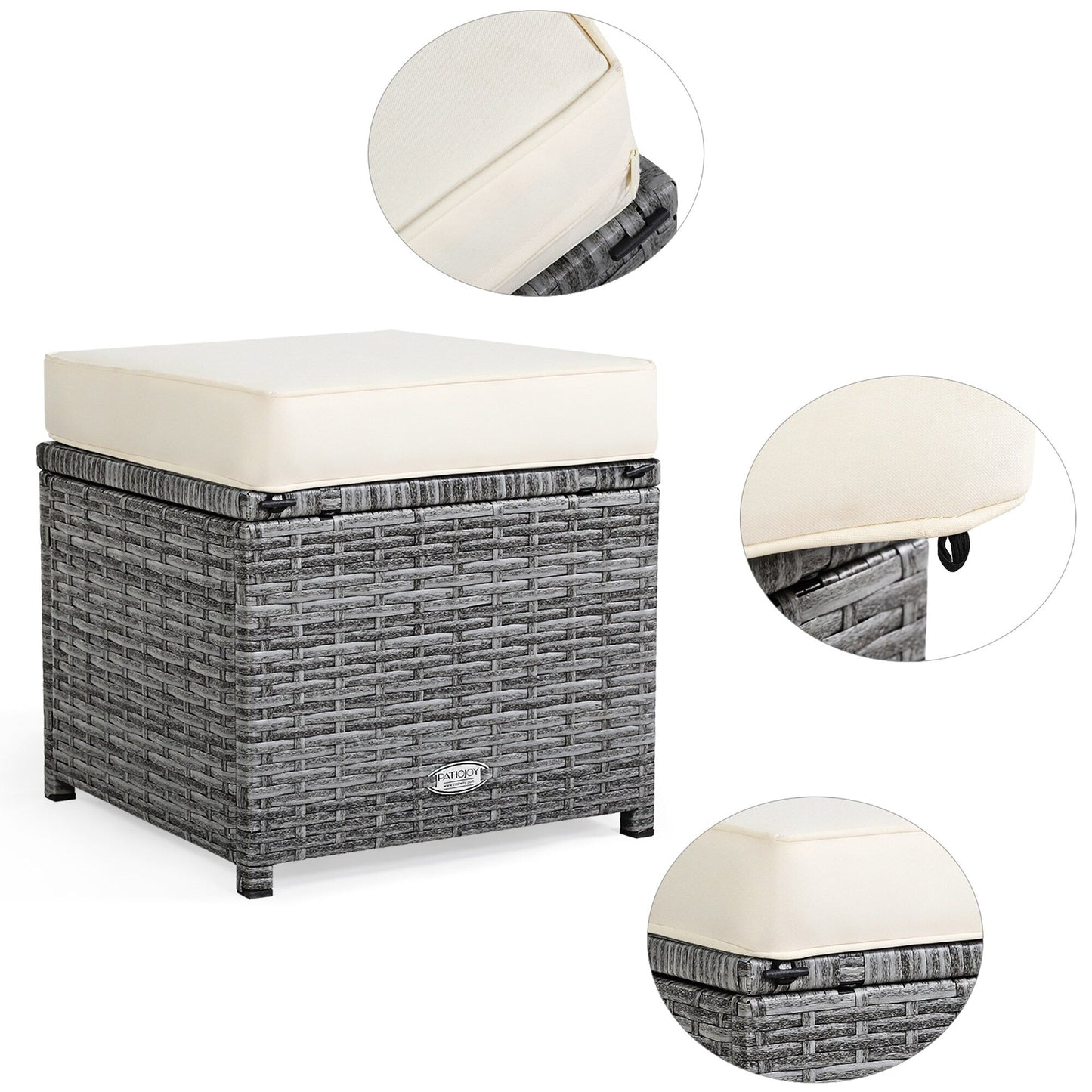Ensemble de meubles de jardin en rotin Costway 7 pièces, canapé d'angle, pouf - Voir les détails