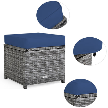 Ensemble de meubles de jardin en rotin Costway 7 pièces, canapé d'angle, pouf - Voir les détails