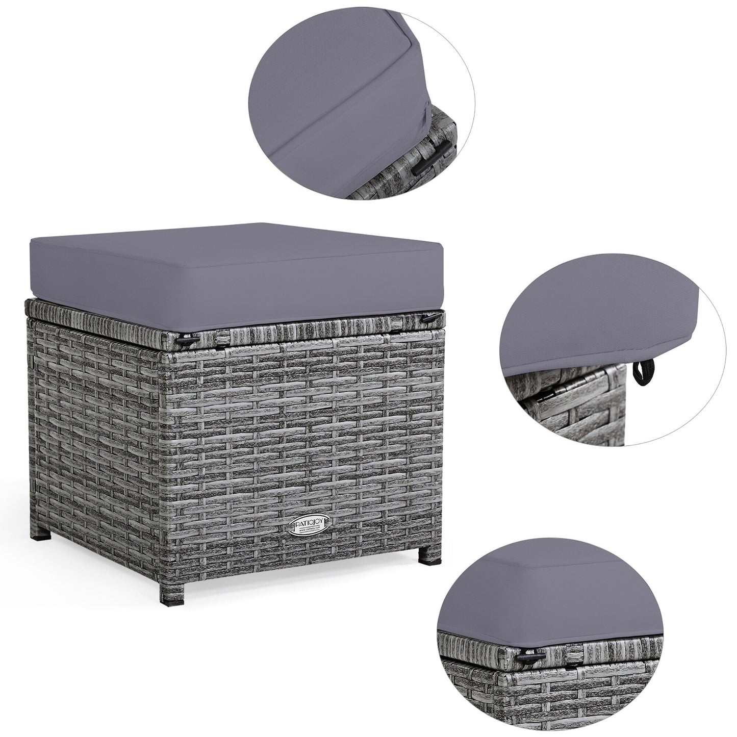 Ensemble de meubles de jardin en rotin Costway 7 pièces, canapé d'angle, pouf - Voir les détails