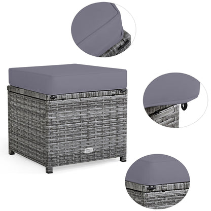 Ensemble de meubles de jardin en rotin Costway 7 pièces, canapé d'angle, pouf - Voir les détails