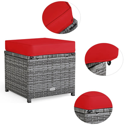 Ensemble de meubles de jardin en rotin Costway 7 pièces, canapé d'angle, pouf - Voir les détails