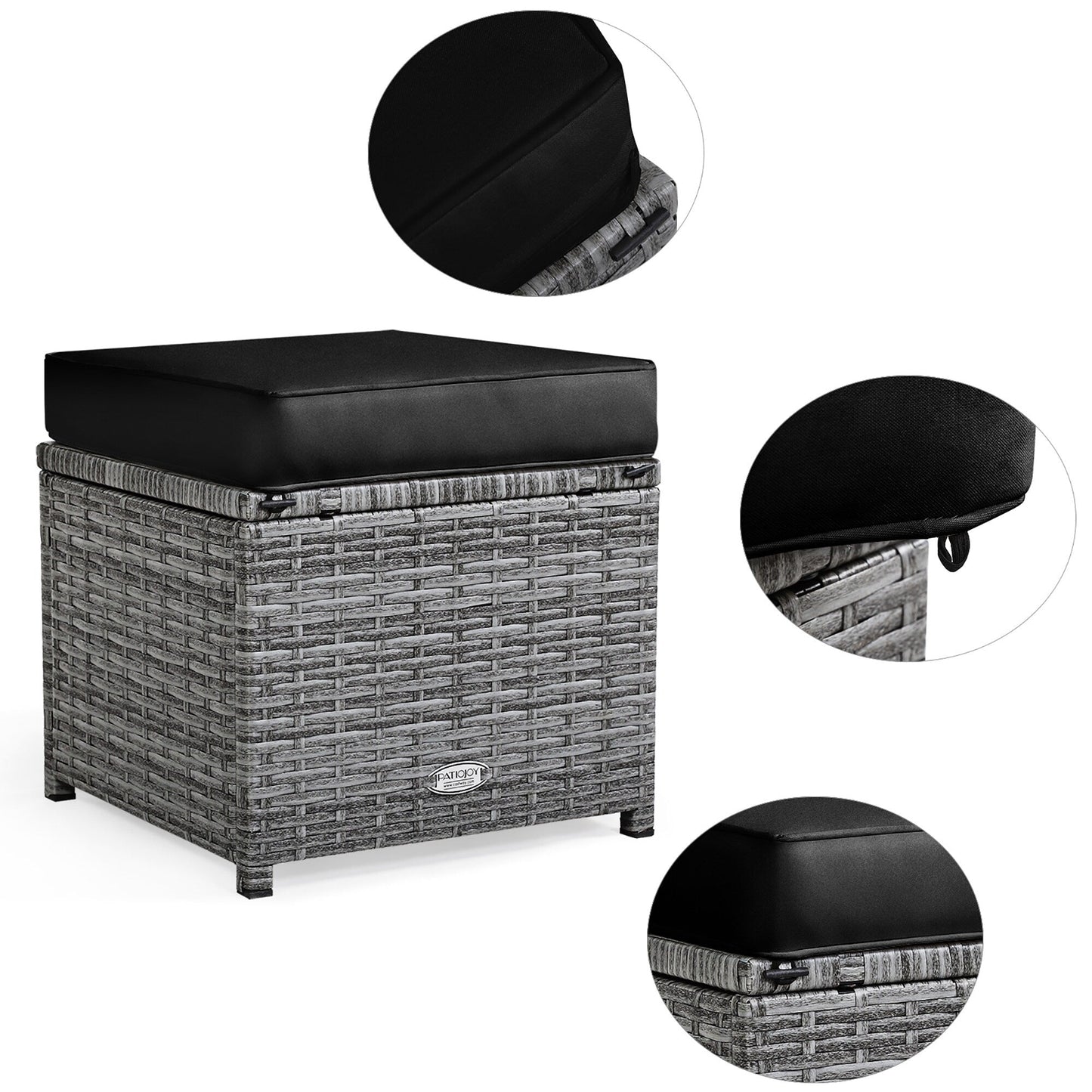 Ensemble de meubles de jardin en rotin Costway 7 pièces, canapé d'angle, pouf - Voir les détails