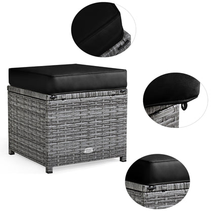 Ensemble de meubles de jardin en rotin Costway 7 pièces, canapé d'angle, pouf - Voir les détails