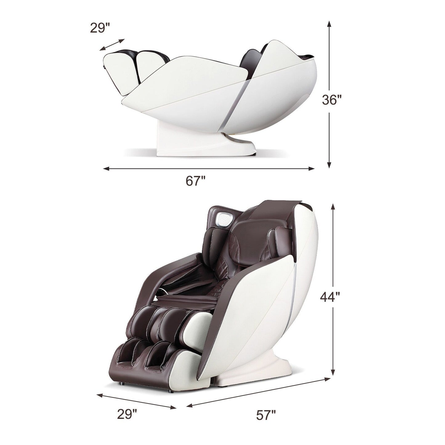Chaise de massage pour tout le corps Costway avec contrôle vocal, chaleur et rouleaux pour les pieds