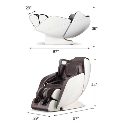 Chaise de massage pour tout le corps Costway avec contrôle vocal, chaleur et rouleaux pour les pieds