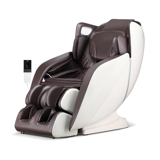 Chaise de massage pour tout le corps Costway avec contrôle vocal, chaleur et rouleaux pour les pieds