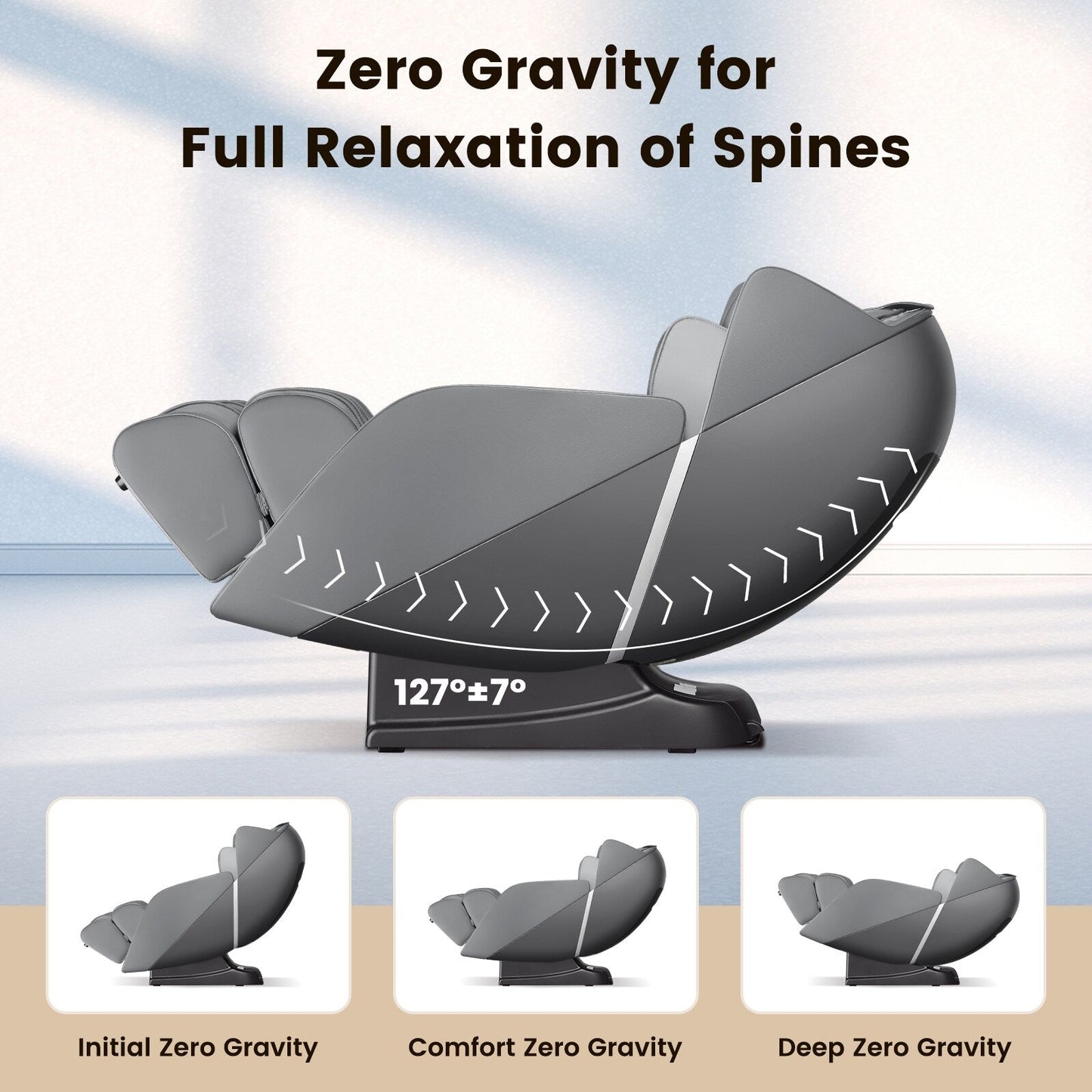 Chaise de massage pour tout le corps Costway avec contrôle vocal, chaleur et rouleaux pour les pieds