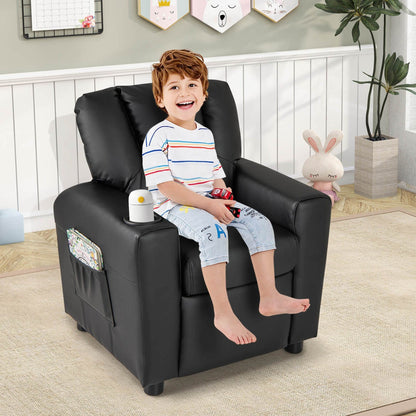 Costway Fauteuil Reclinable pour Enfants avec Porte-Gobelets, Poche Latérale et Réglable