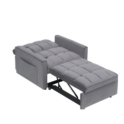 Canapé-lit convertible moderne gris foncé 70.86, 3 en 1, simple, avec dossier réglable et roulettes, pour salon.