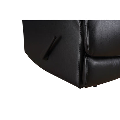 Davin Fauteuil inclinable manuel en cuir véritable, grain supérieur, marron, avec repose-pieds extensible.