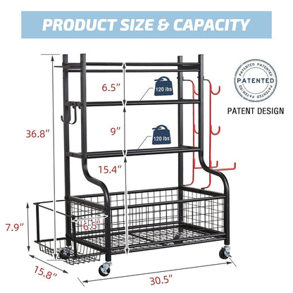 Dumbbell Rack, Weight Rack, Home Gym Storage for Yoga Mat and Balls, Equipment Organzier