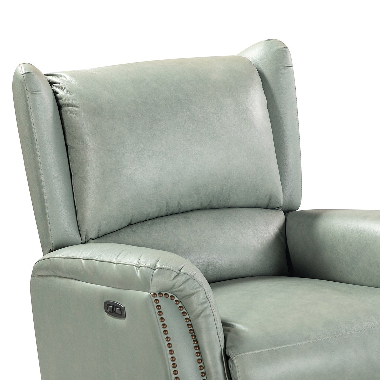 Fauteuil inclinable électrique en cuir véritable Eduardo avec port USB, lot de 2