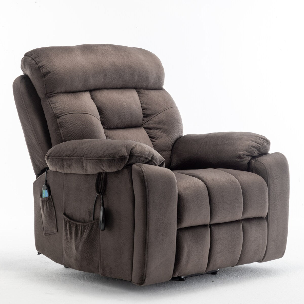 Fauteuil releveur électrique inclinable avec massage et chauffage.