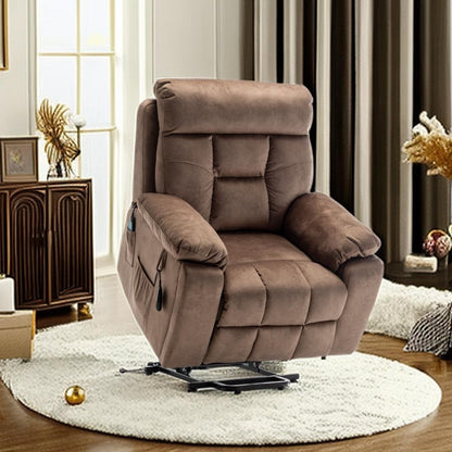 Fauteuil releveur électrique inclinable avec massage et chauffage.