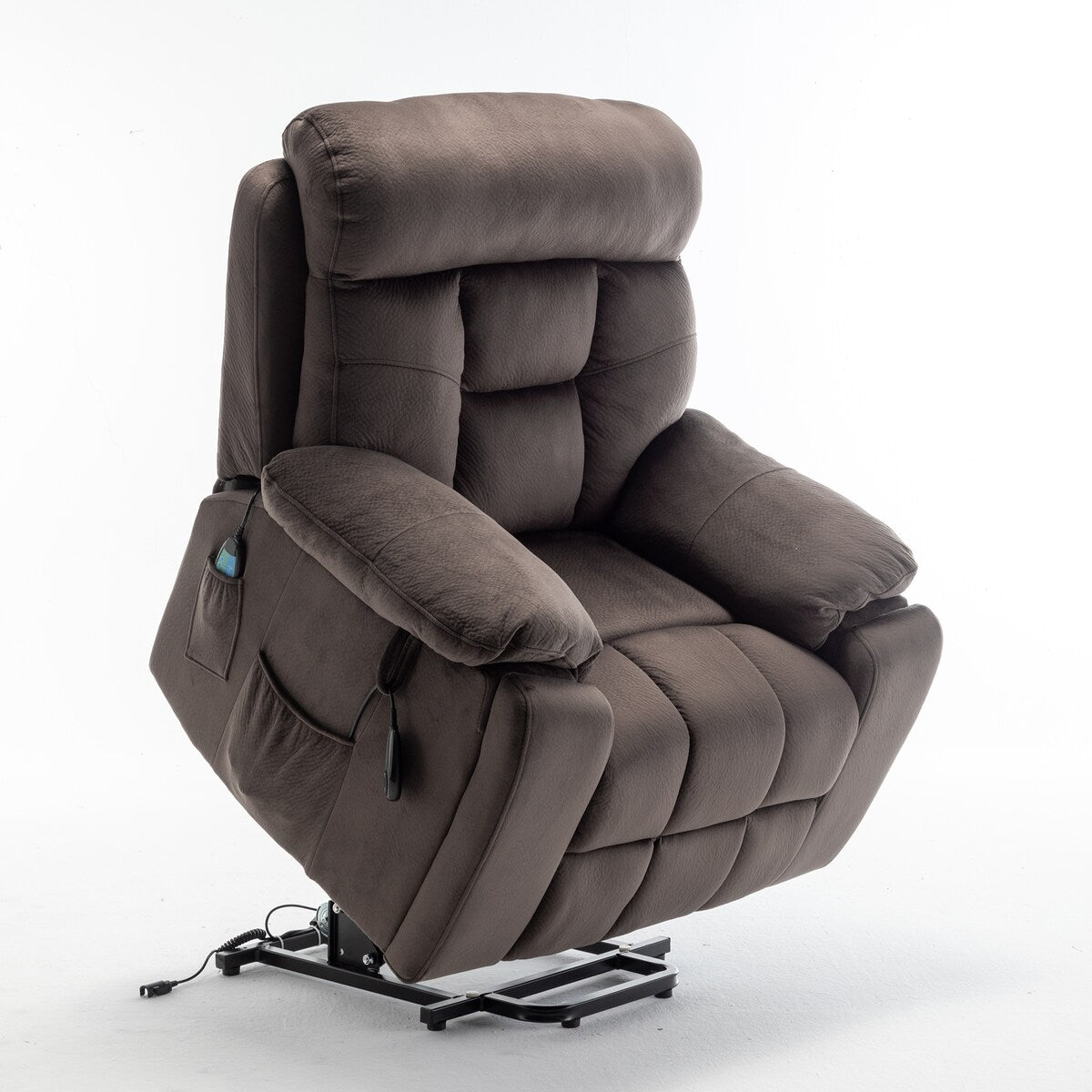 Fauteuil releveur électrique inclinable avec massage et chauffage.