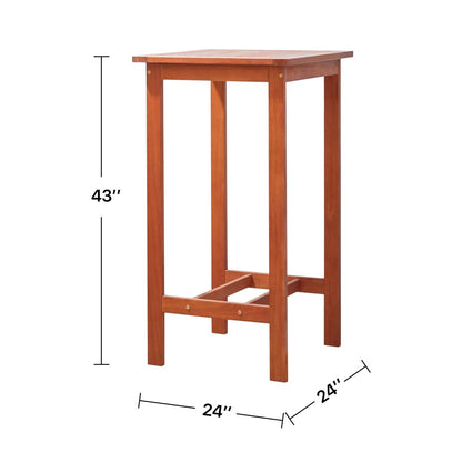Ensemble table de bar et chaises en bois Emilio