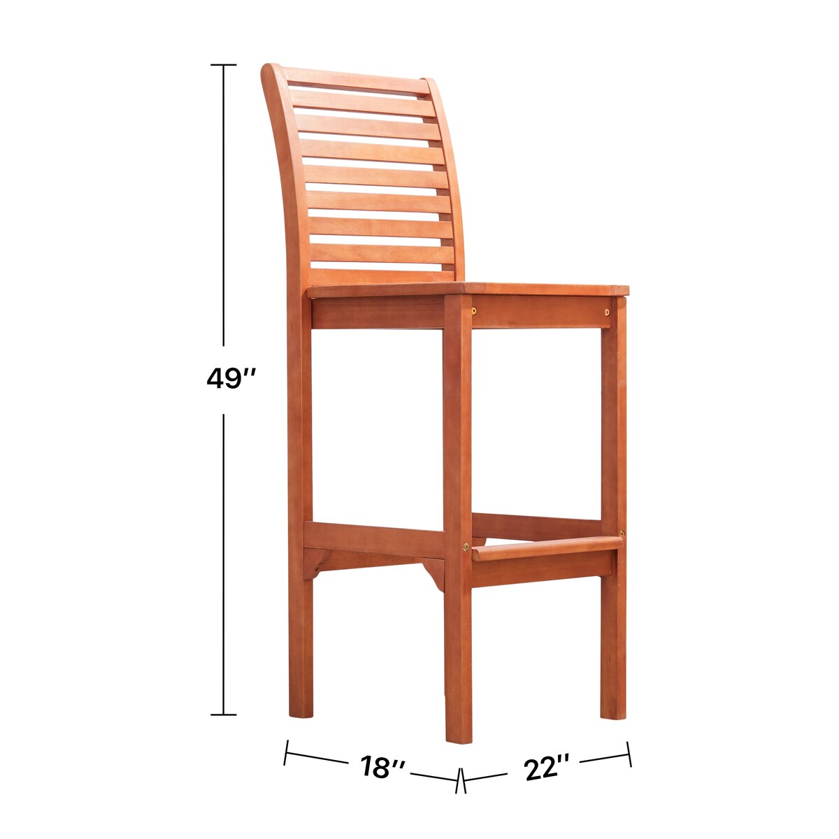 Ensemble table de bar et chaises en bois Emilio
