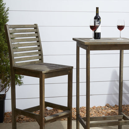 Ensemble table de bar et chaises en bois Emilio