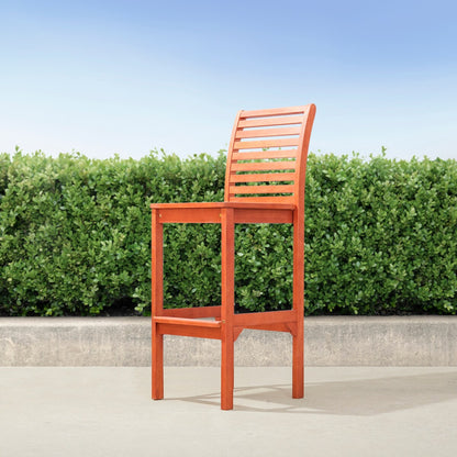 Ensemble table de bar et chaises en bois Emilio