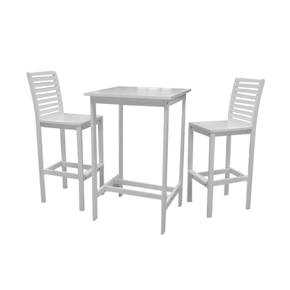 Ensemble table de bar et chaises en bois Emilio