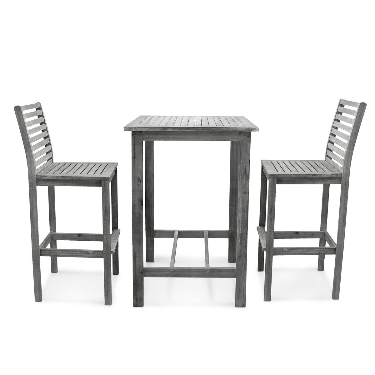 Ensemble table de bar et chaises en bois Emilio