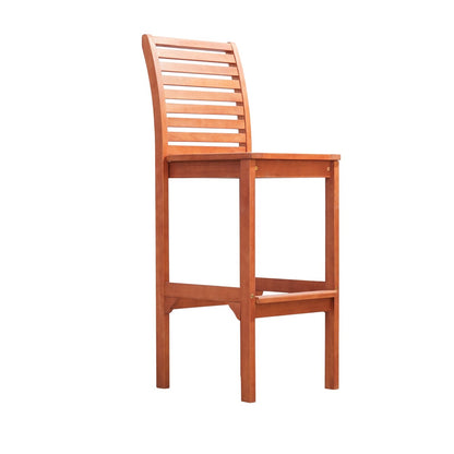Ensemble table de bar et chaises en bois Emilio