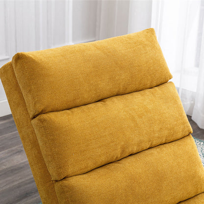 Chaise longue de massage ergonomique en lin, inclinable, capitonnée, avec fonction lit, télécommande et 5 modes de vibration.