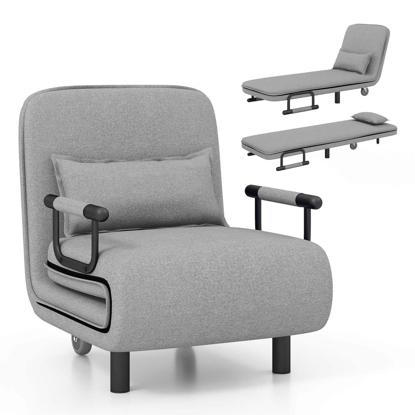 Fauteuil de lit escamotable convertible avec dossier réglable