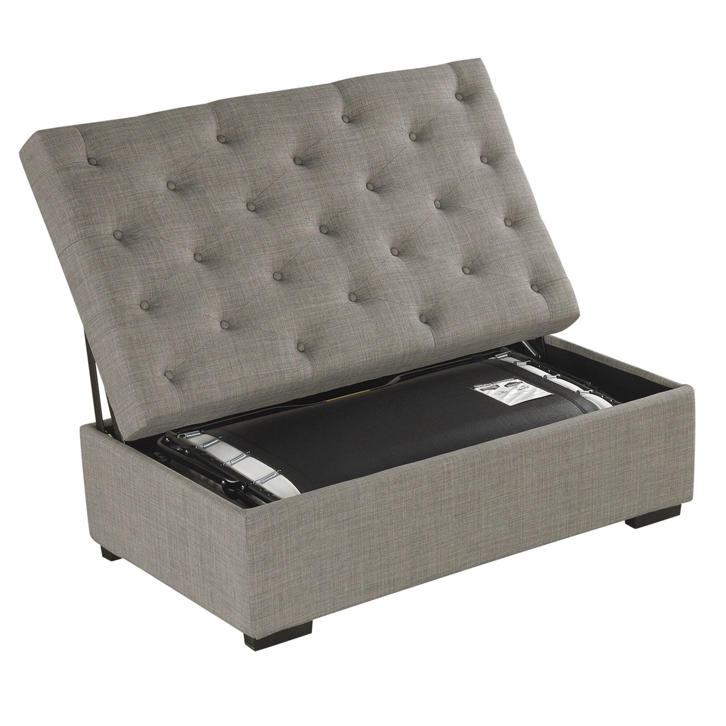 Canapé-lit pliable, pouf 49.6 avec canapé-lit pliable, pouf-lit convertible avec matelas à mémoire de forme et design capitonné