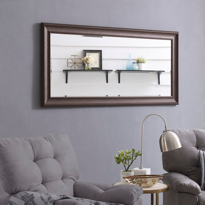 Grand miroir mural rectangulaire avec cadre - Miroir pleine longueur pour chambre à coucher et dressing.