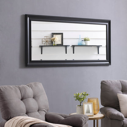 Grand miroir mural rectangulaire avec cadre - Miroir pleine longueur pour chambre à coucher et dressing.