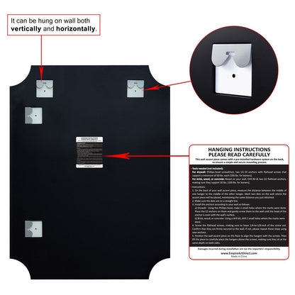 Miroir mural rectangulaire sans cadre, à bords festonnés et biseautés, pour salle de bain, meuble-lavabo, chambre à coucher, bord biseauté de 1 côté - Transparent