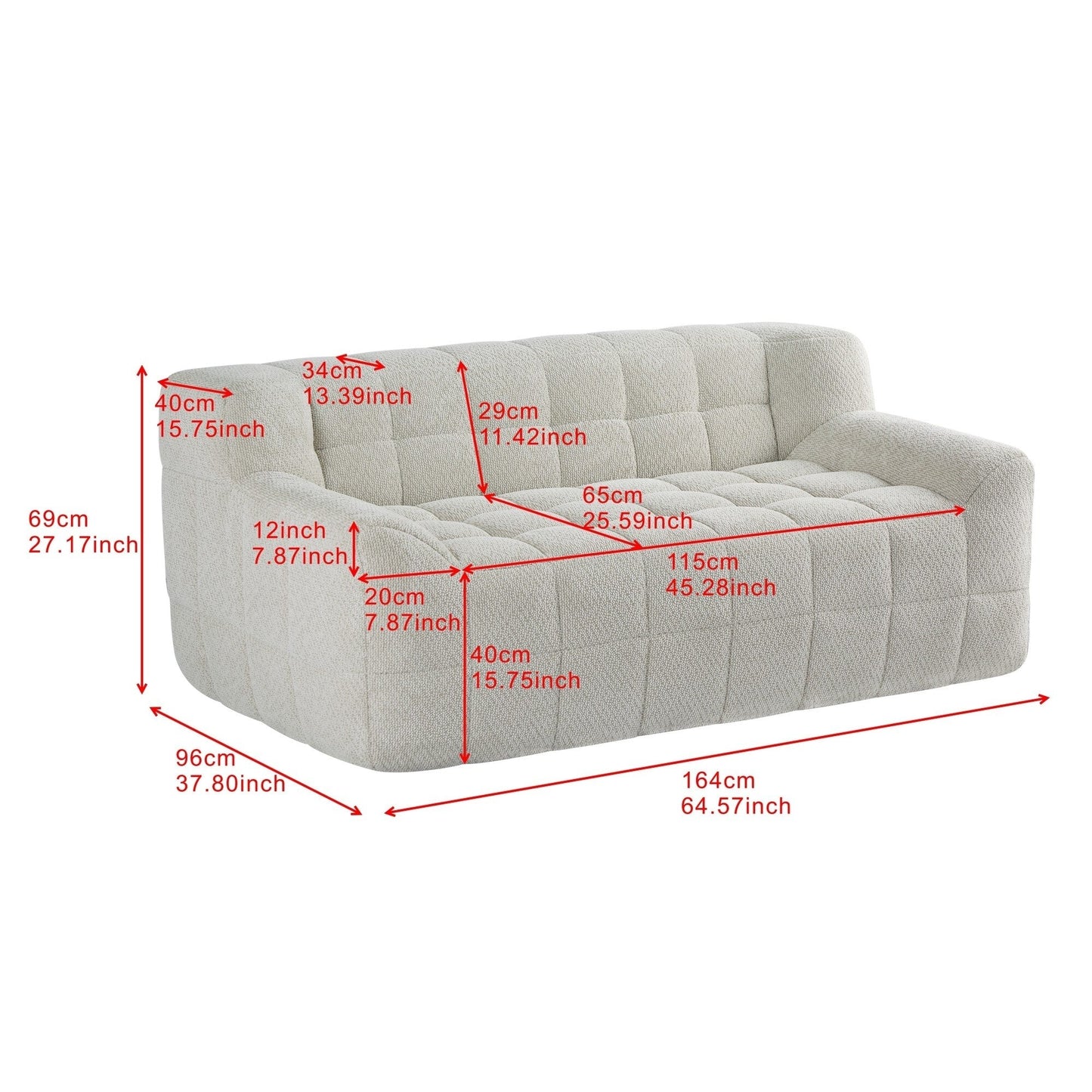 Canapé à compression complète, style simplifié, canapé modulaire.