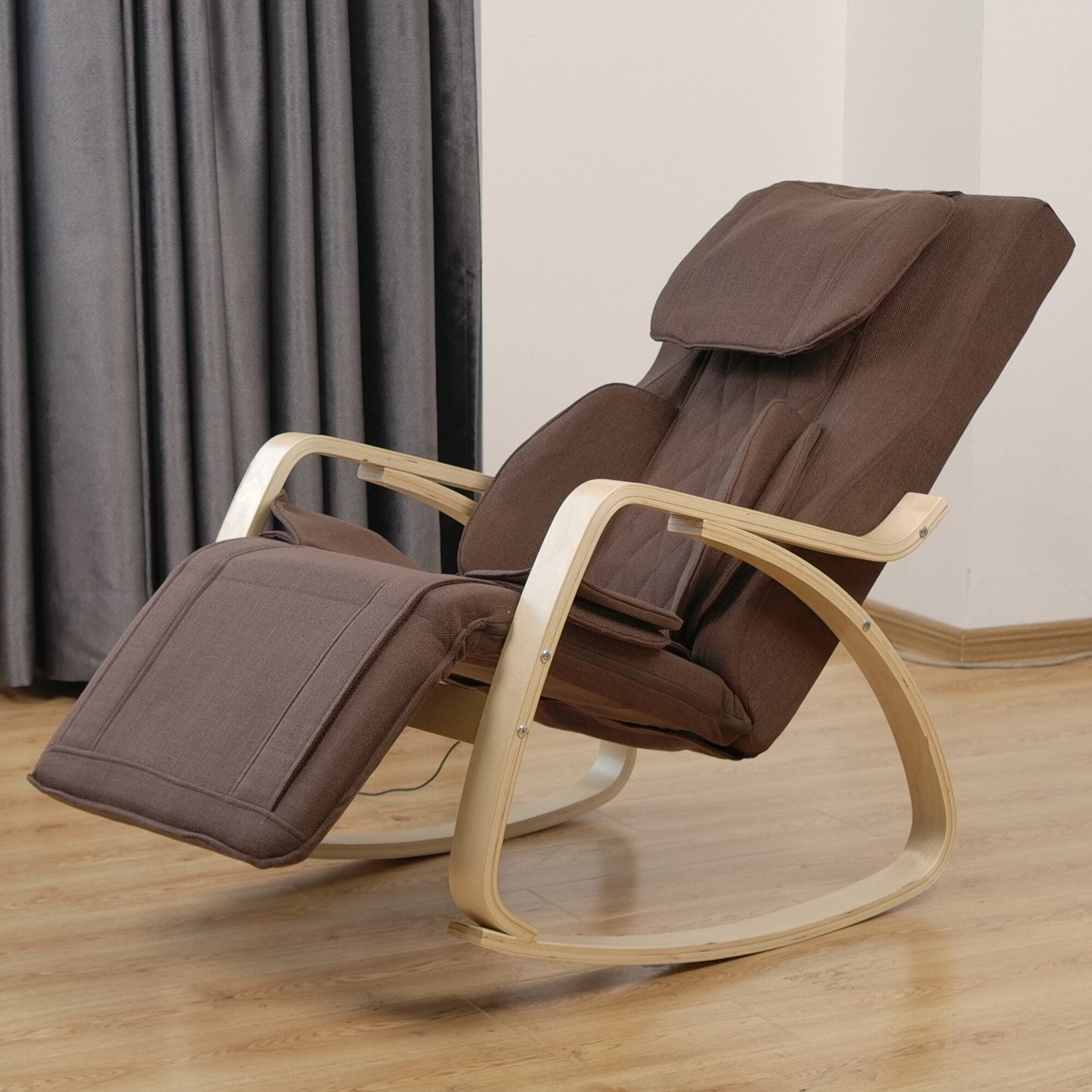 Fauteuil inclinable avec fonction de massage complète, pression d'air, relaxation, basculant et réglable, avec coussin en tissu coton.